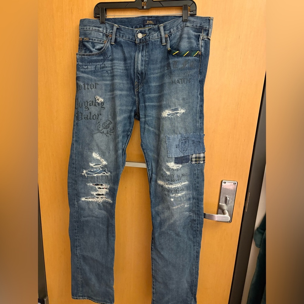 Men's Blue Distressed Jeans